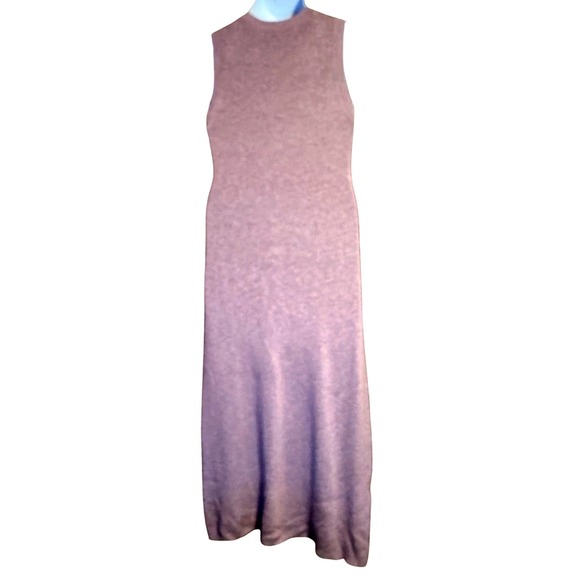 Free People Beach Sleeveless Knit Sweater Midi Dress Purple Pink Linen Blend L - Picture 2 of 9